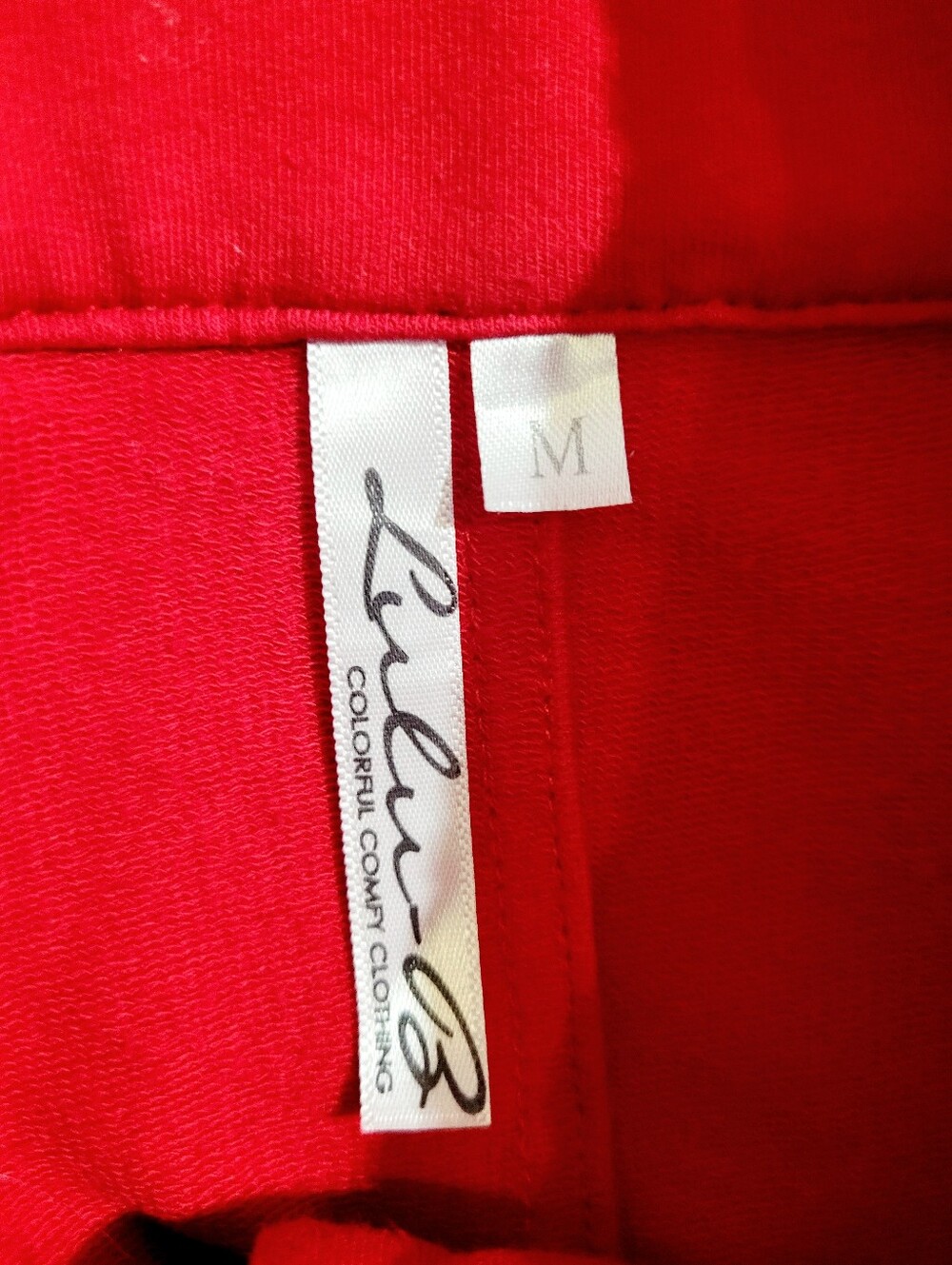 Lulu-B Red Tunic Top Size Medium Button Neck Long Sleeve Stretch Cotton Pullover - Picture 6 of 12